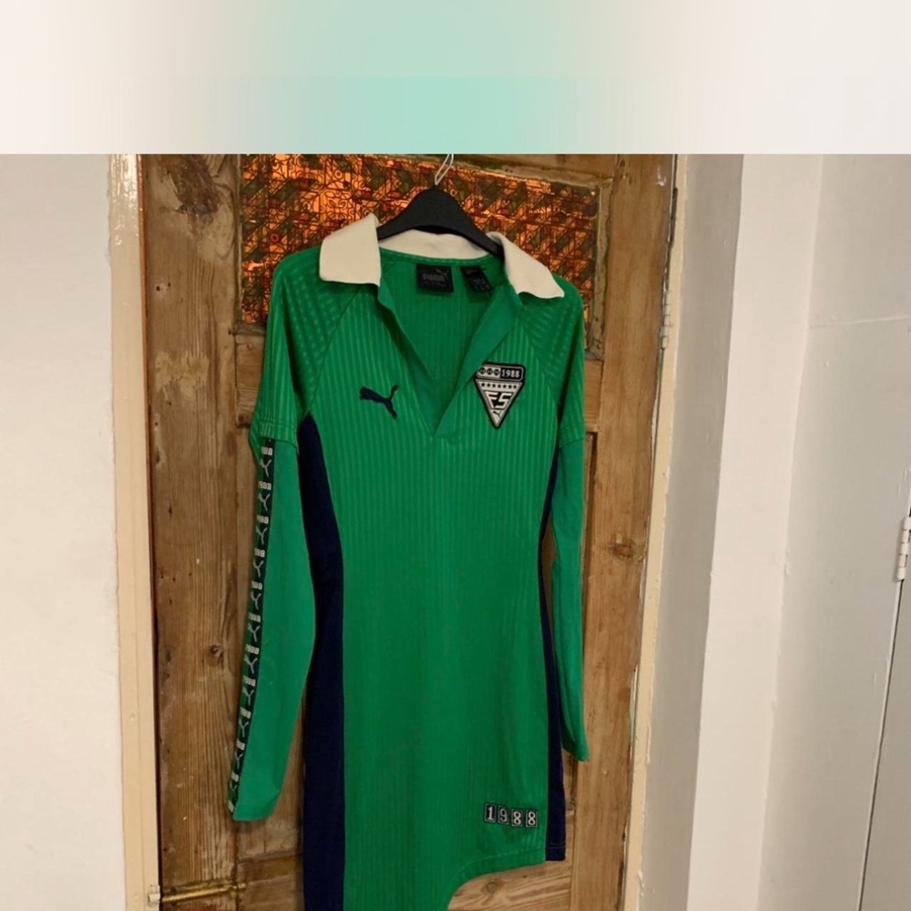 Puma Green and White Collared Shirt